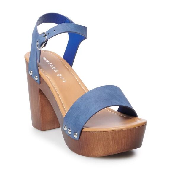 MADDEN GIRL Blue Women's Liftt Heeled Sandals Size 6.5 - Picture 1 of 17